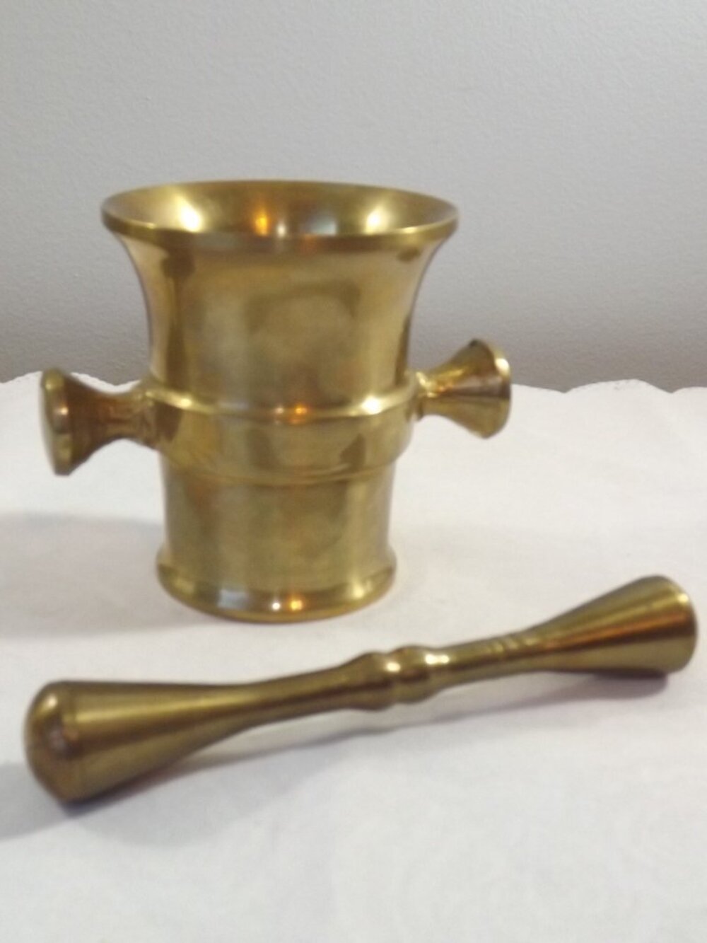 Vintage Heavy Brass Mortar & Pestle, Pharmacist, Wicca, Herbologist